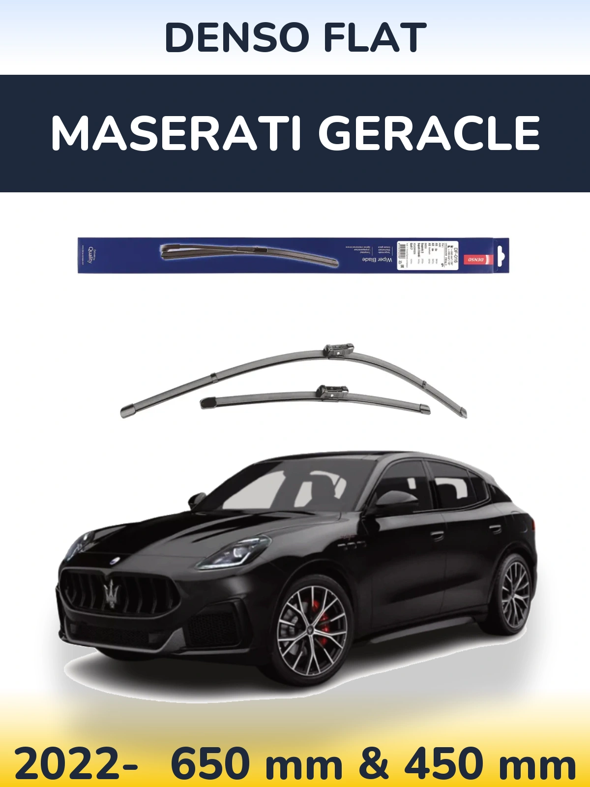 Комплект передніх щіток Denso Flat 650 & 450 мм для Maserati Geracle 2022-2026