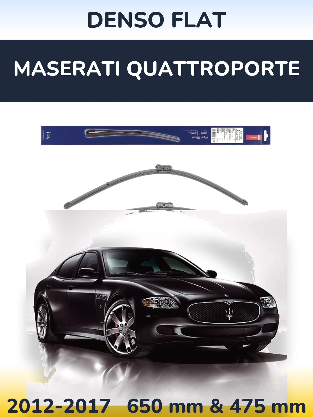 Комплект передних дворников Denso Flat 650 & 475 мм для Maserati Quattroporte 2012-2017