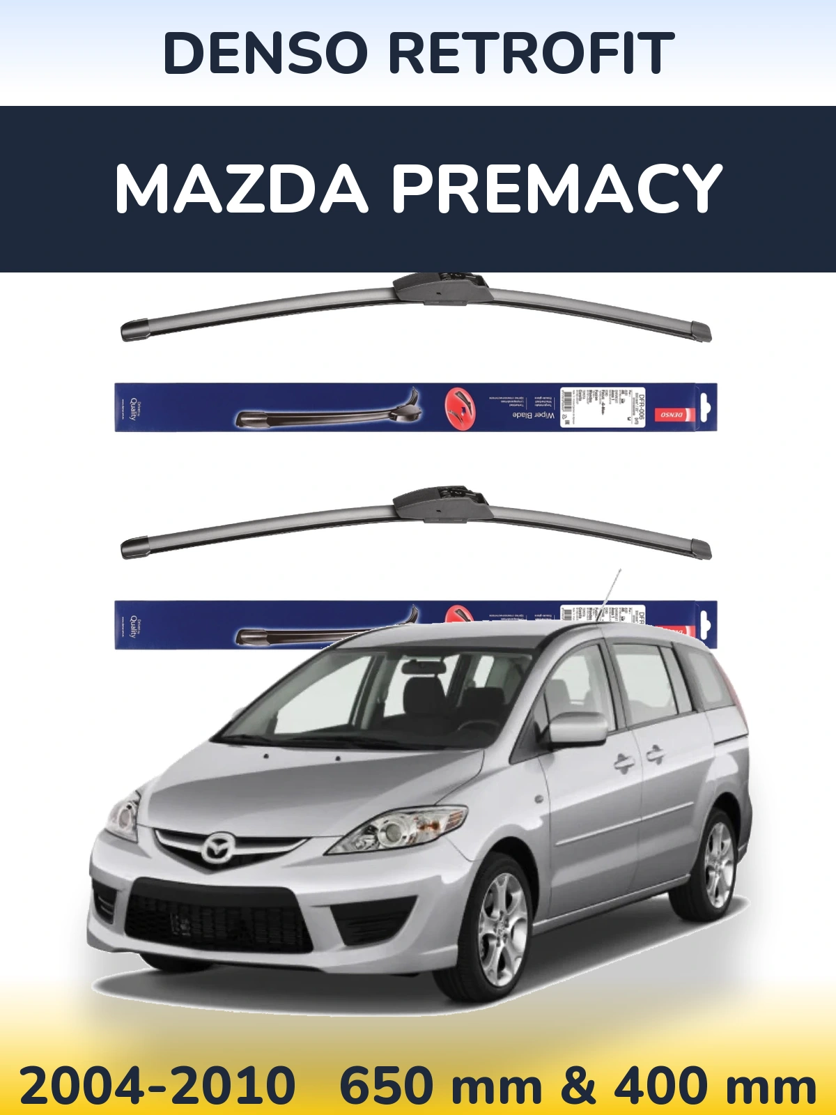 Комплект передних дворников Denso Retrofit 650 & 400 мм для Mazda Premacy 2004-2010
