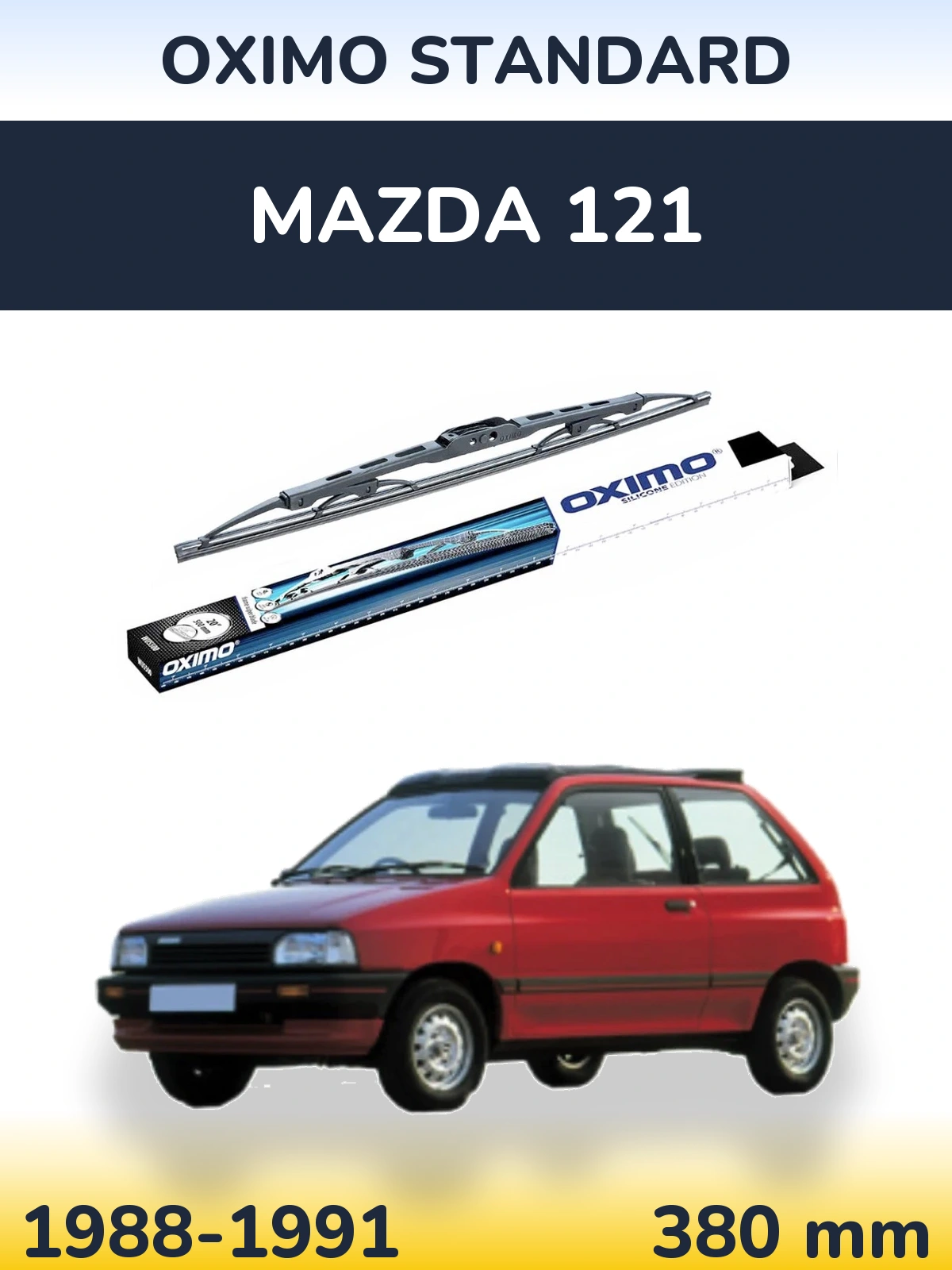 Rear wiper blade Oximo Standard 375 mm for Mazda 121 1988-1991