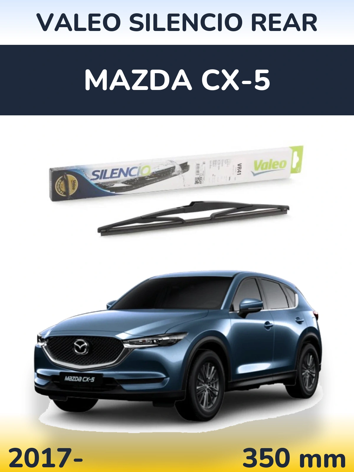 Rear wiper blade Valeo Silencio Rear 345 mm for Mazda CX-5 2017-2026