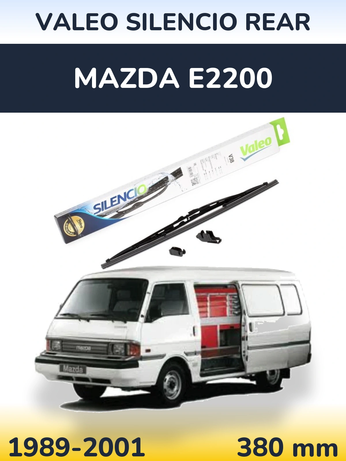 Rear wiper blade Valeo Silencio Rear 380 mm for Mazda E2200 1989-2001