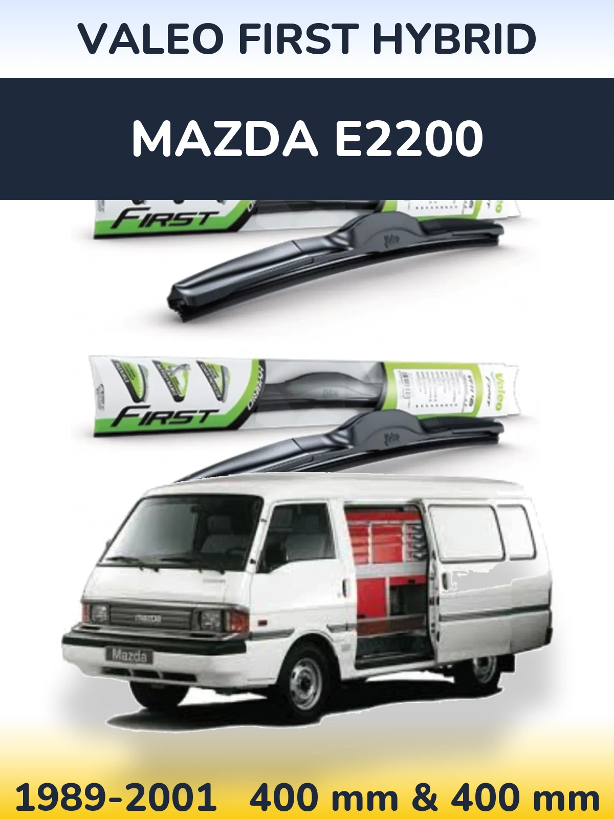 Комплект передніх щіток Valeo First Hybrid 400 & 400 мм для Mazda E2200 1989-2001