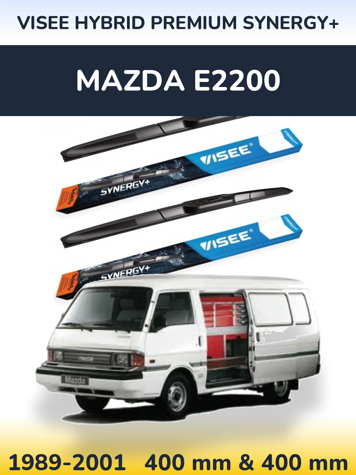 Комплект передніх щіток VISEE HYBRID PREMIUM SYNERGY+ 400 & 400 мм для Mazda E2200 1989-2001