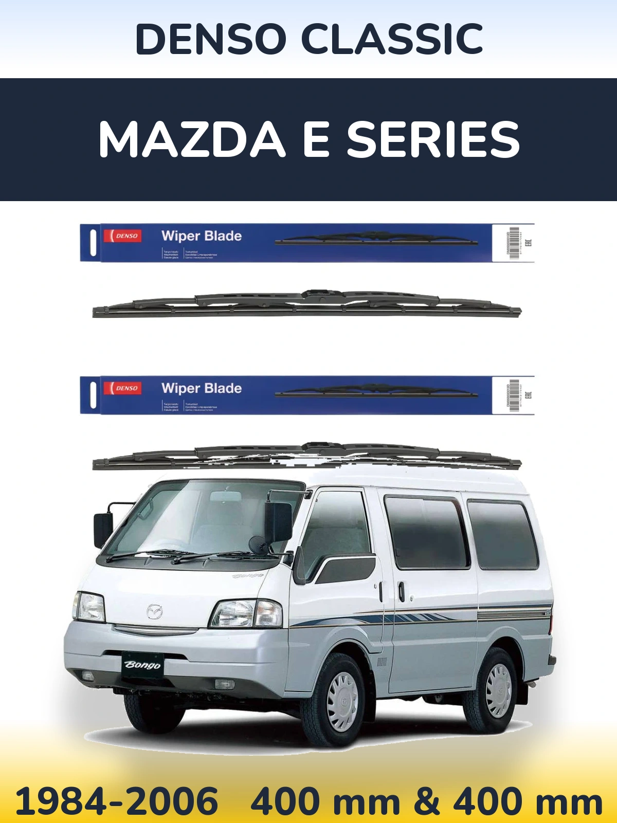 Комплект передніх щіток Denso Classic 400 & 400 мм для Mazda E Series 1984-2006