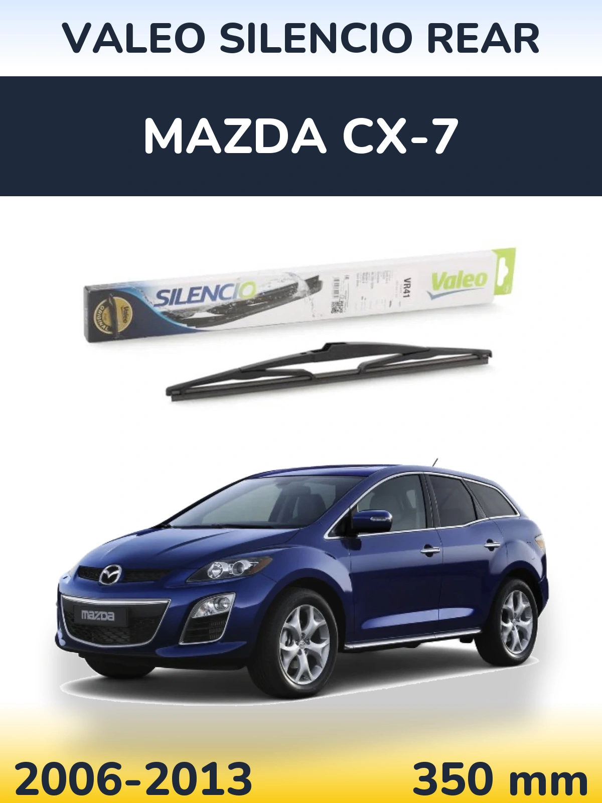 Rear wiper blade Valeo Silencio Rear 345 mm for Mazda CX-7 2006-2013
