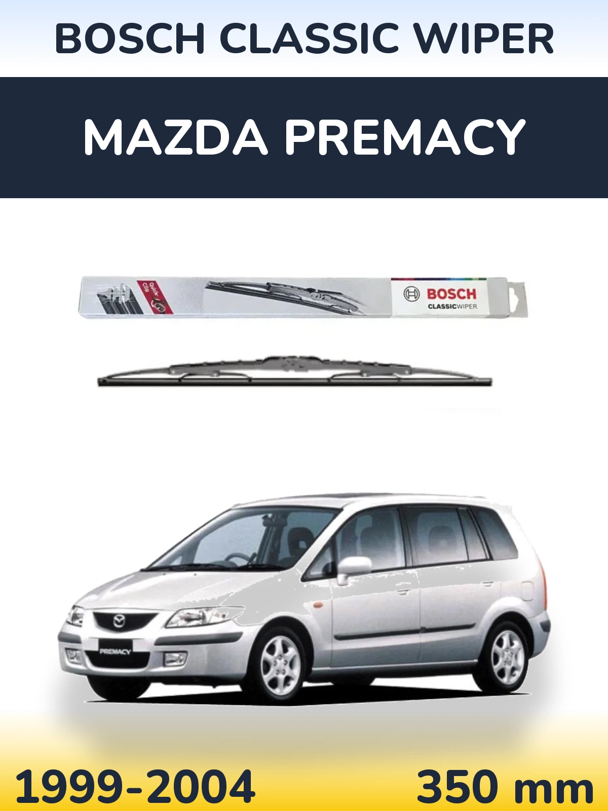 Rear wiper blade BOSCH Classic Wiper 340 mm for Mazda Premacy 1999-2004