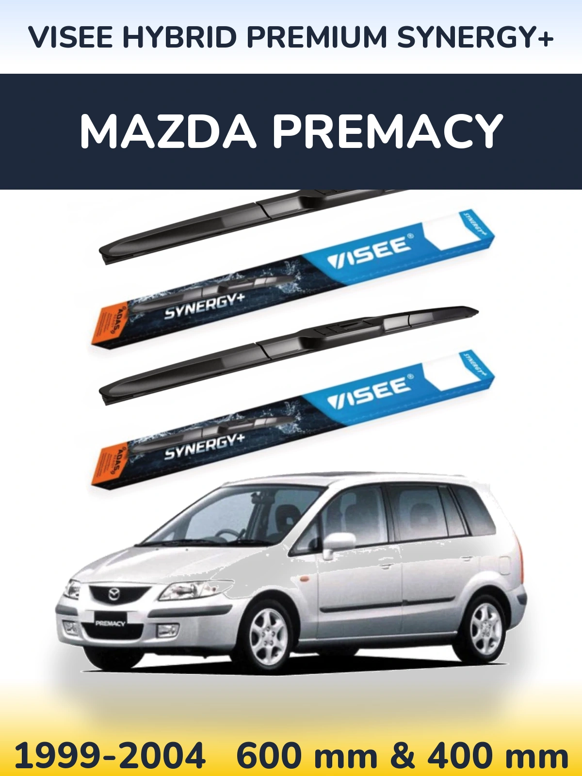 Комплект передних дворников VISEE HYBRID PREMIUM SYNERGY+ 600 & 400 мм для Mazda Premacy 1999-2004