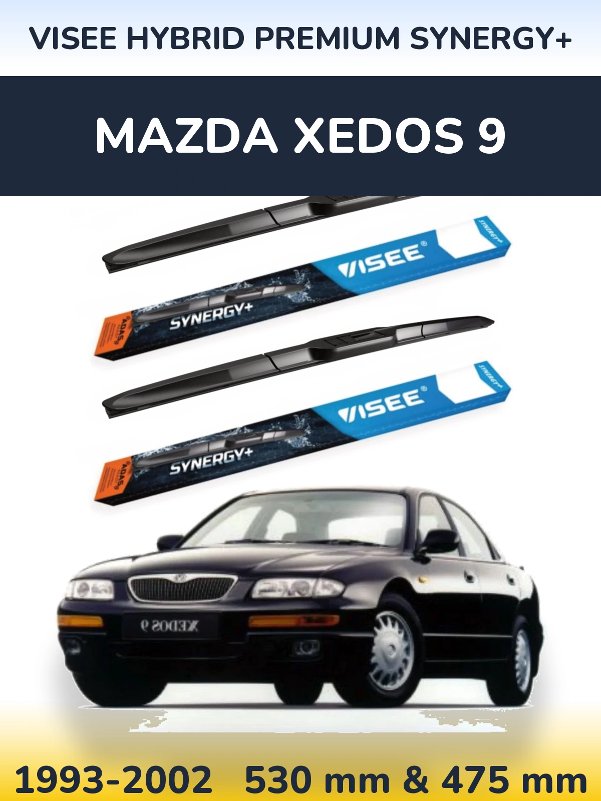 Комплект передніх щіток VISEE HYBRID PREMIUM SYNERGY+ 530 & 475 мм для Mazda Xedos 9 1993-2002