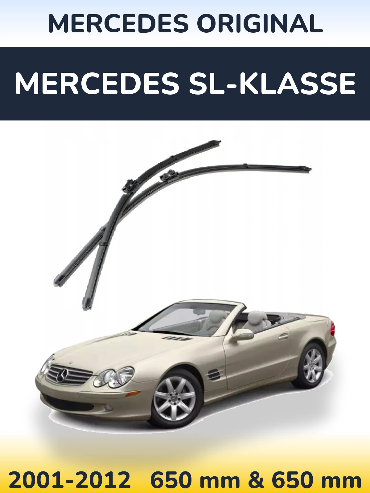 Front wiper blade set Mercedes OEM Mercedes Original 650 & 650 mm for Mercedes SL-Klasse 2001-2012