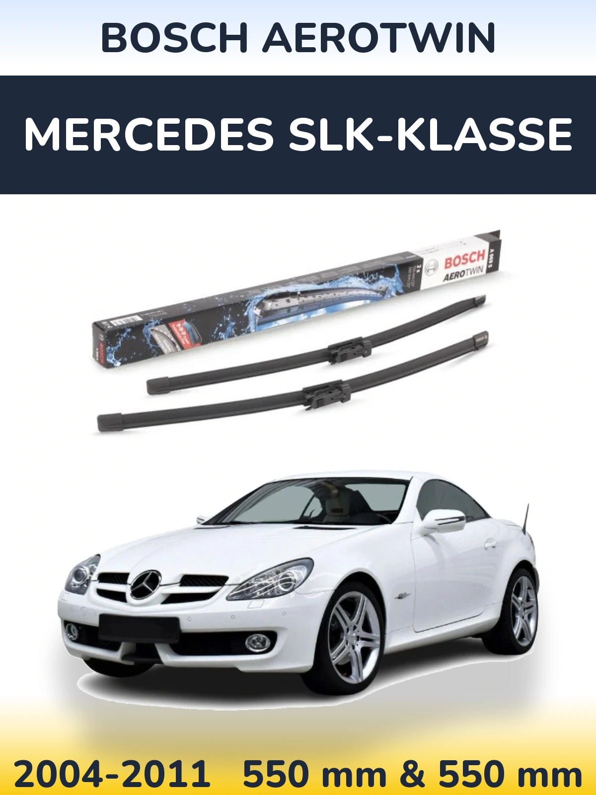Комплект передніх щіток BOSCH AeroTwin 550 & 550 мм для Mercedes SLK-Klasse 2004-2011