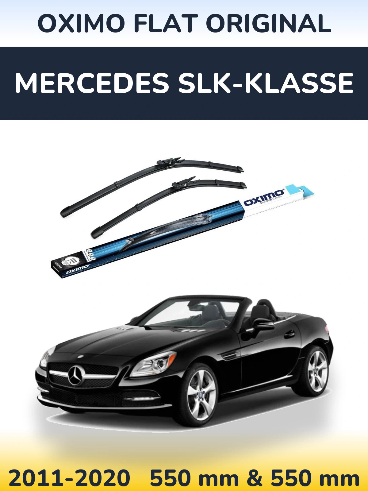 Front wiper blade set Oximo Flat Original 550 & 550 mm for Mercedes SLK-Klasse 2011-2020