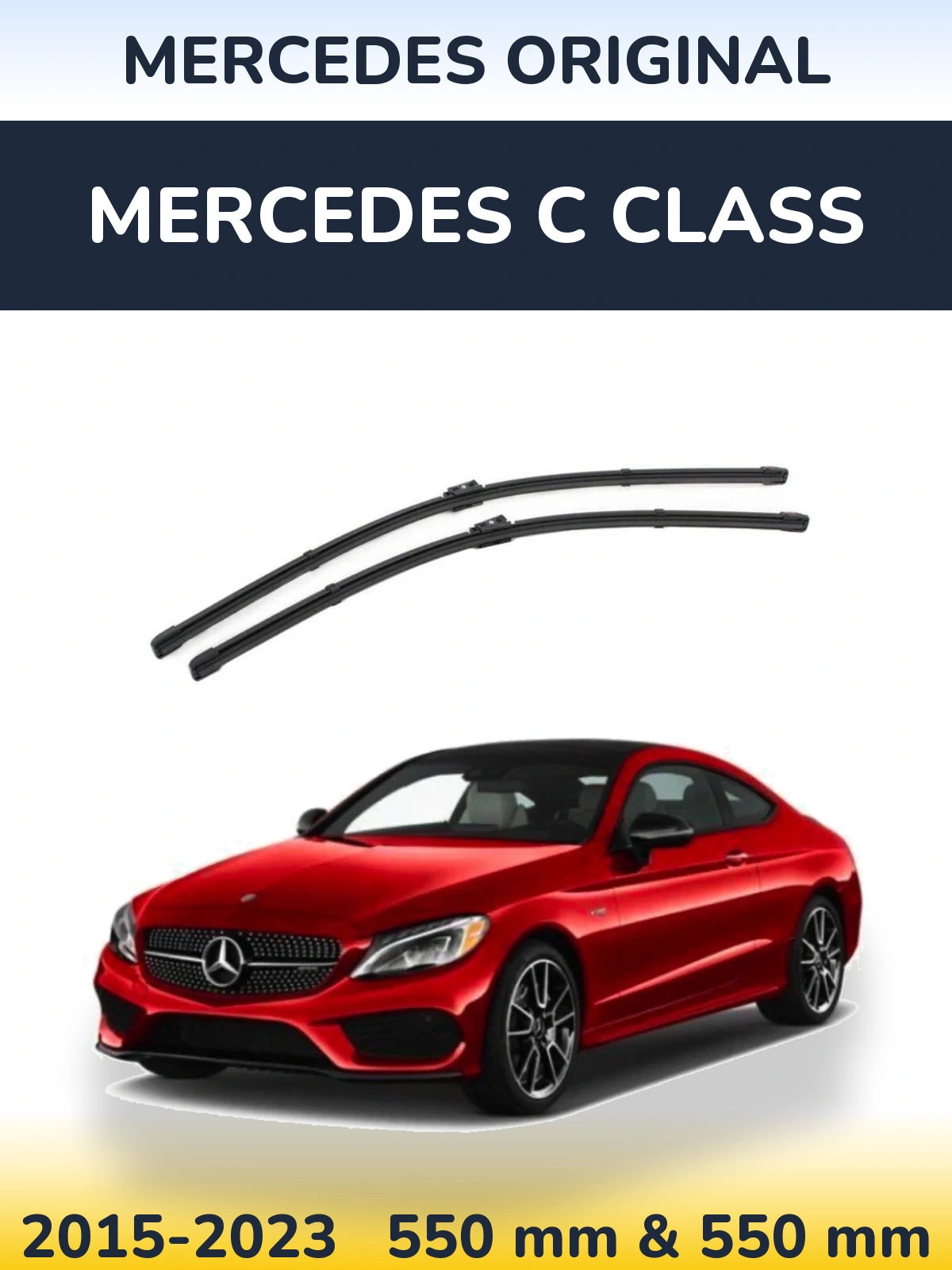 Front wiper blade set Mercedes OEM Mercedes Original 550 & 550 mm for Mercedes C Class 2015-2023