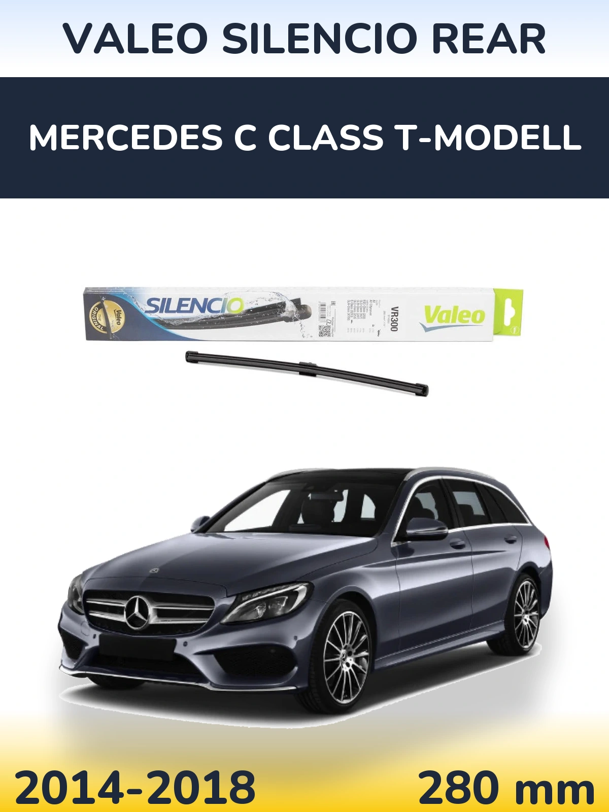 Rear wiper blade Valeo Silencio Rear 285 mm for Mercedes C Class T-Modellol 2014-2018