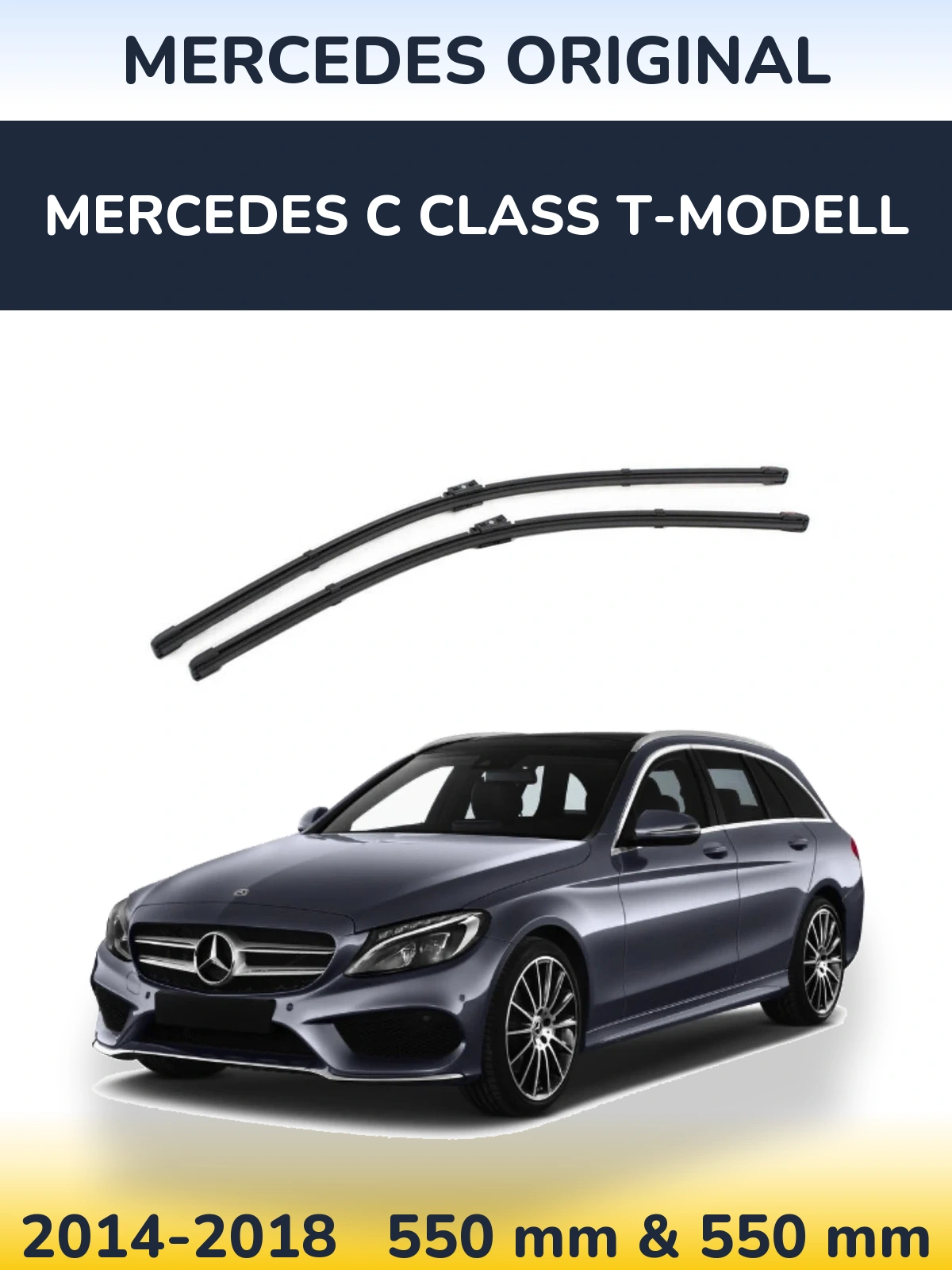 Front wiper blade set Mercedes OEM Mercedes Original 550 & 550 mm for Mercedes C Class T-Modellol 2014-2018