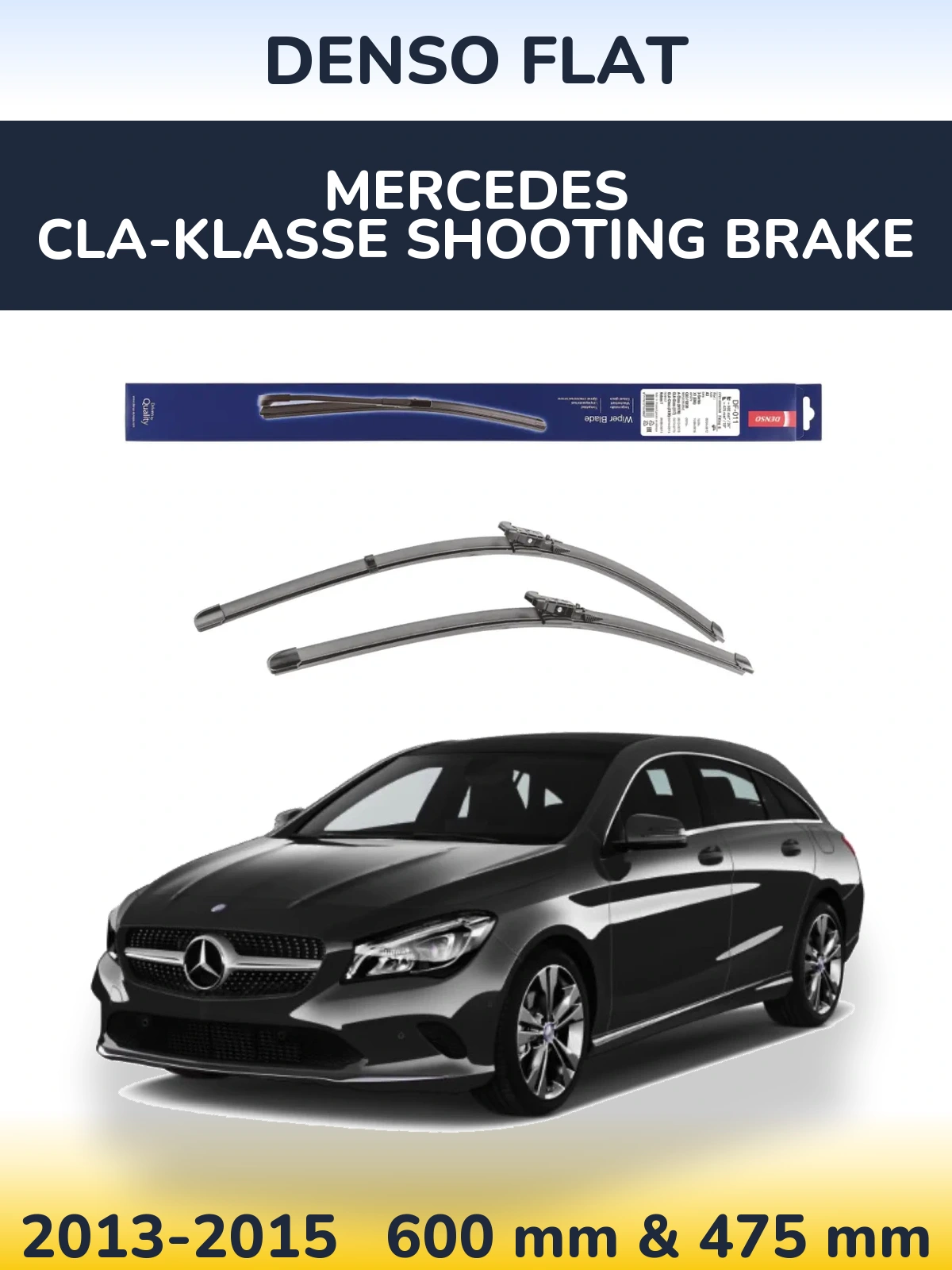 Комплект передних дворников Denso Flat 600 & 475 мм для Mercedes CLA-Klasse Shooting Brake 2013-2015