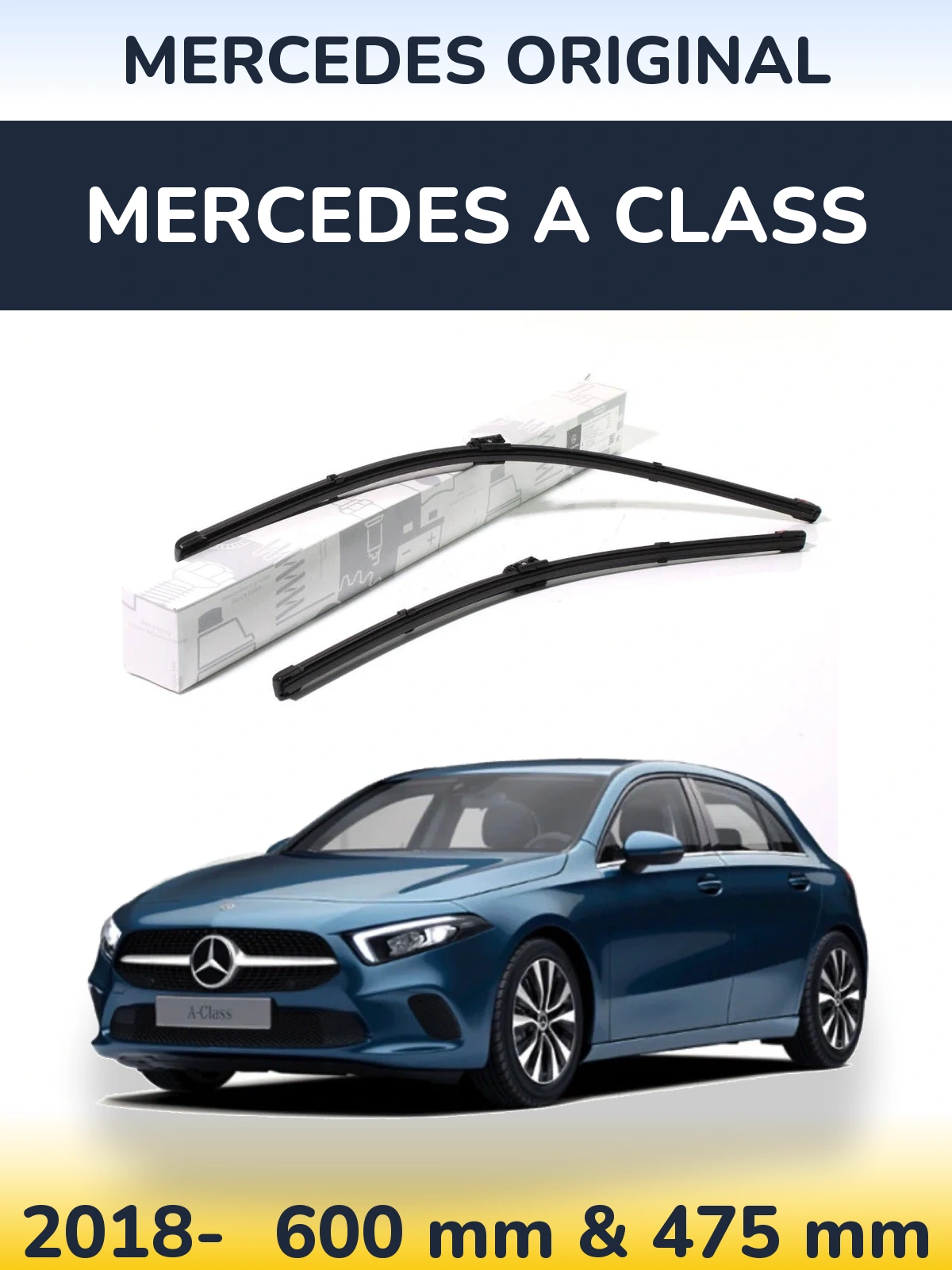 Комплект передних дворников Mercedes OEM Mercedes Original 600 & 475 мм для Mercedes A Class 2018-2026