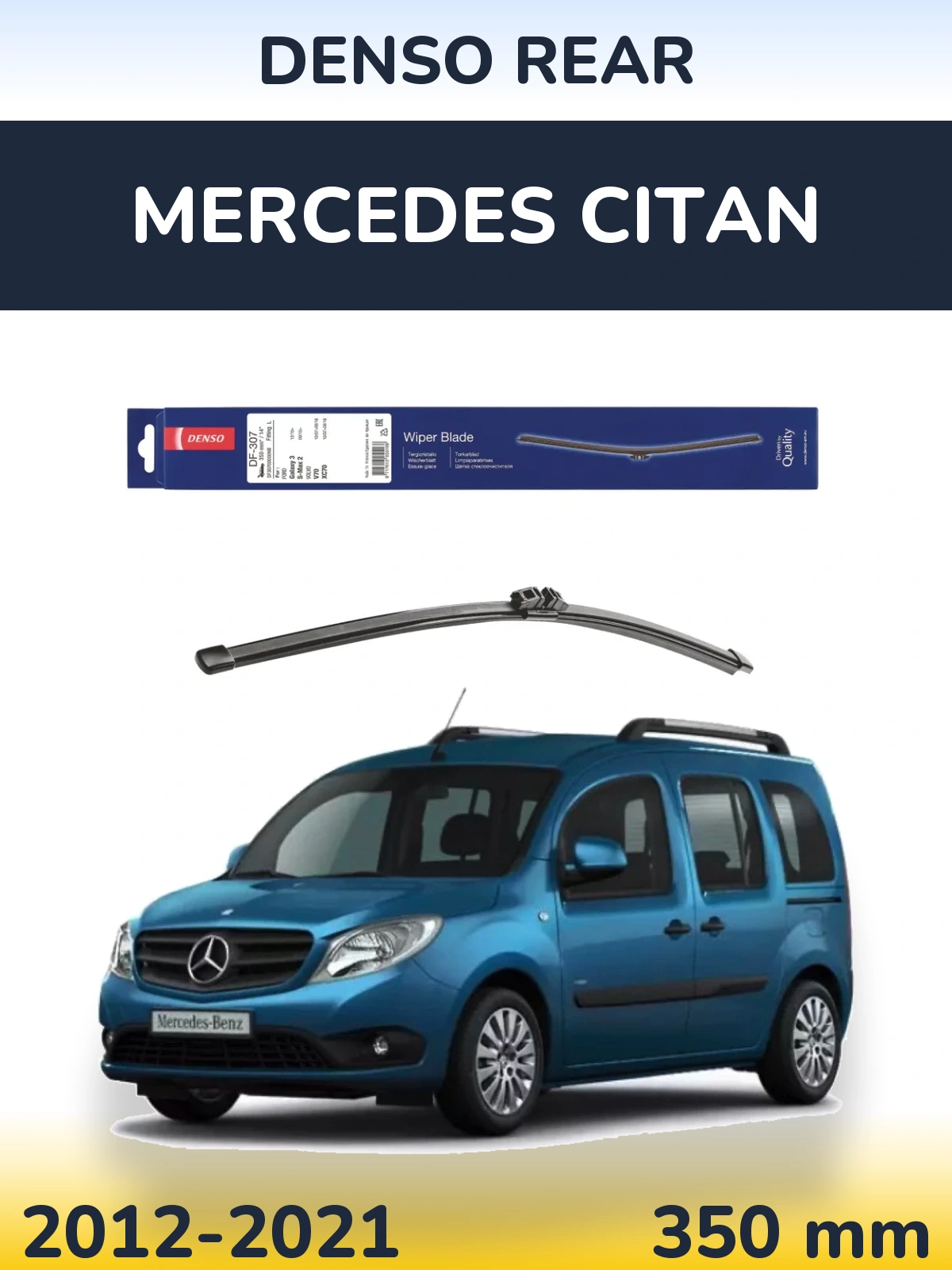 Rear wiper blade Denso Rear 350 mm for Mercedes Citan 2012-2021