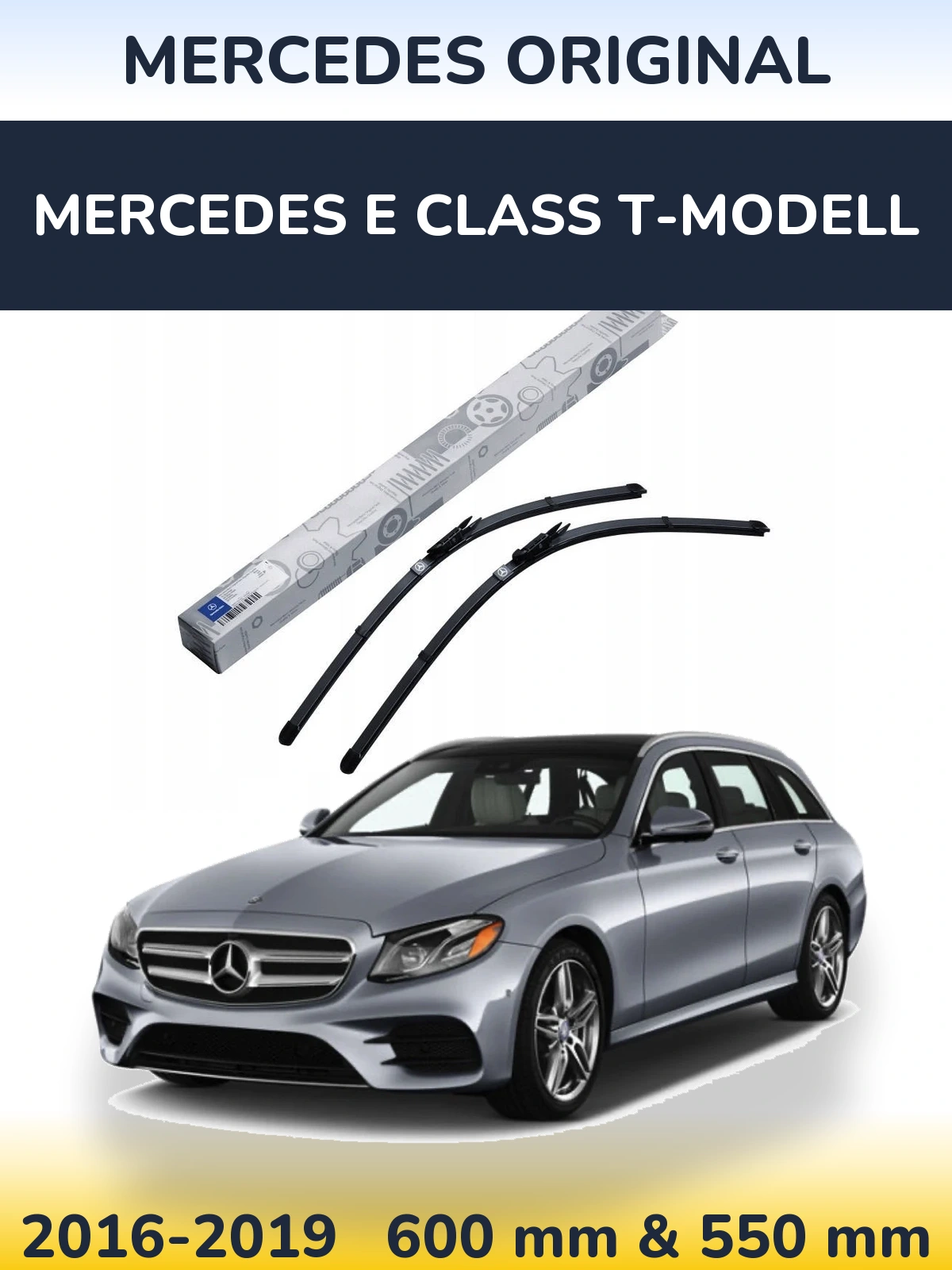 Front wiper blade set Mercedes OEM Mercedes Original 600 & 550 mm for Mercedes E Class T-Modellol 2016-2019