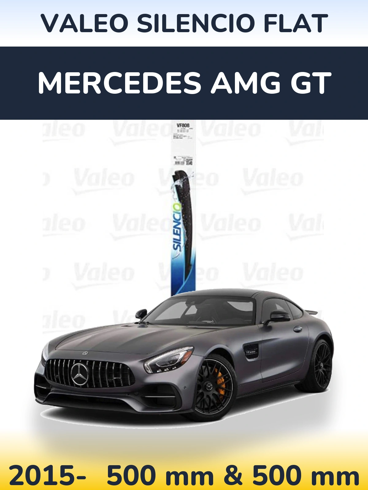 Комплект передних дворников Valeo Silencio Flat 500 & 500 мм для Mercedes AMG GT 2015-2026