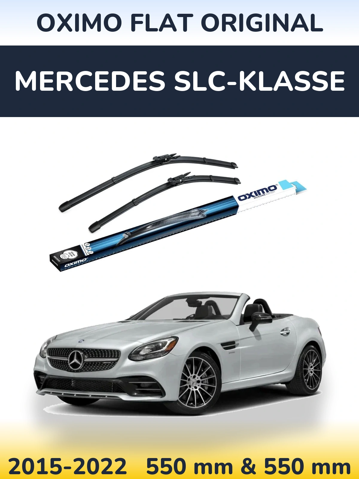 Front wiper blade set Oximo Flat Original 550 & 550 mm for Mercedes SLC-Klasse 2015-2022