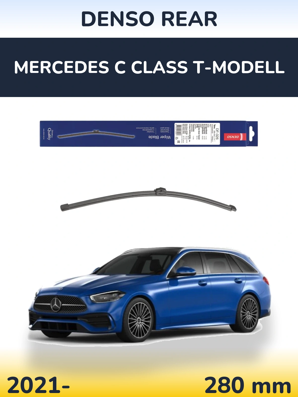 Rear wiper blade Denso Rear 285 mm for Mercedes C Class T-Modellol 2021-2026