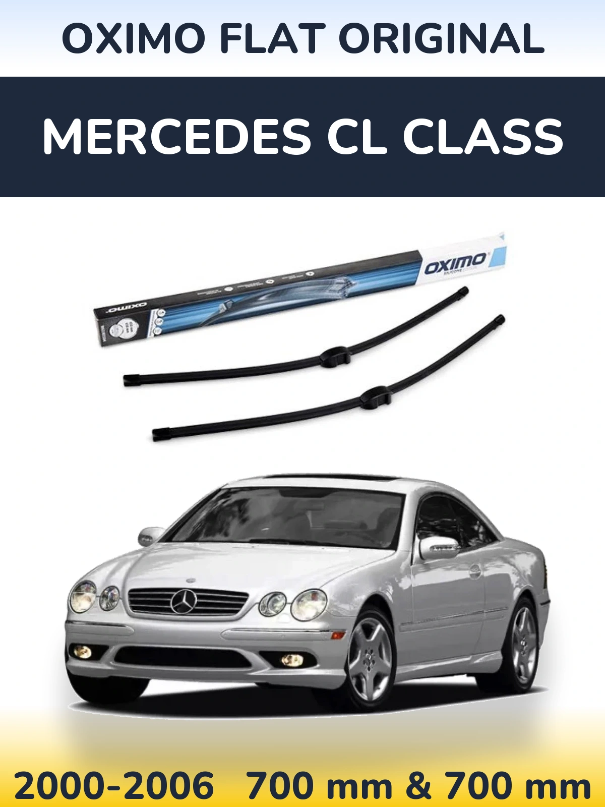 Front wiper blade set Oximo Flat Original 650 & 650 mm for Mercedes CL Class 2000-2006
