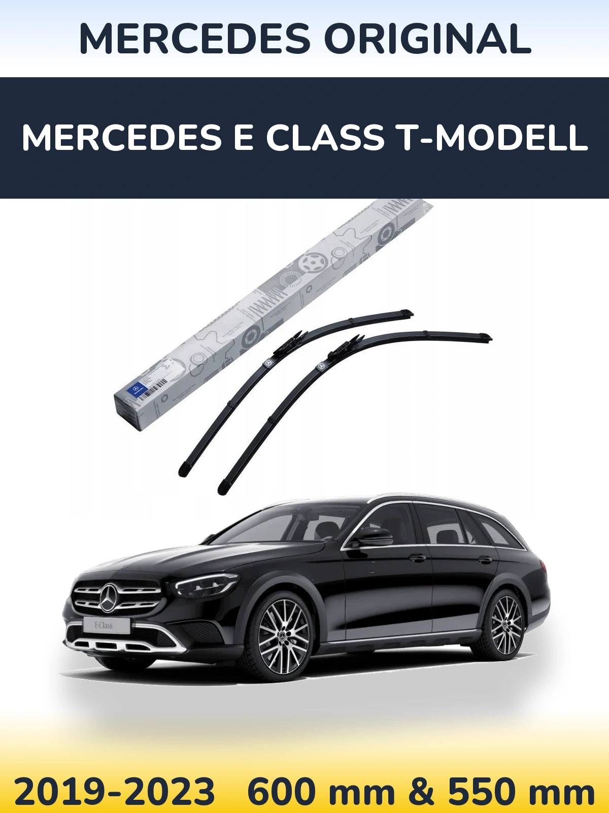 Front wiper blade set Mercedes OEM Mercedes Original 600 & 550 mm for Mercedes E Class T-Modellol 2019-2023