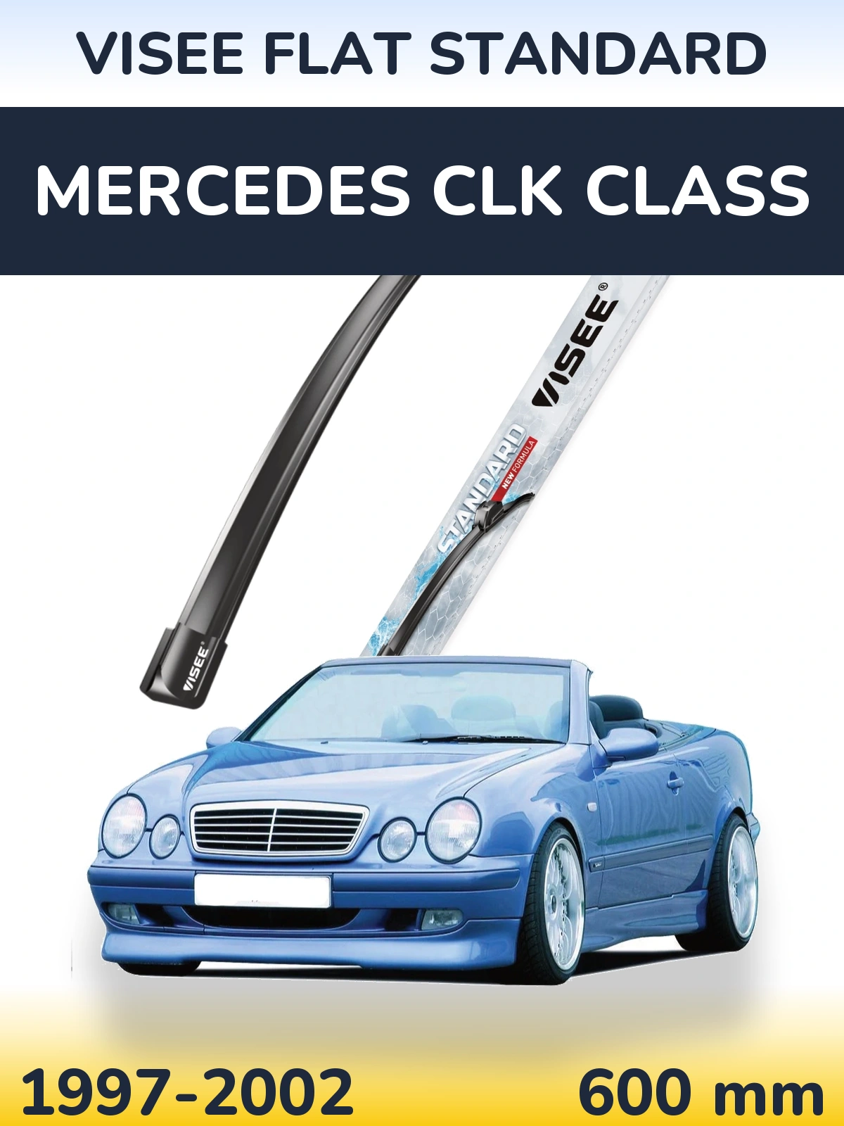 Front wiper blade VISEE FLAT STANDARD 600 mm for Mercedes CLK Class 1997-2002