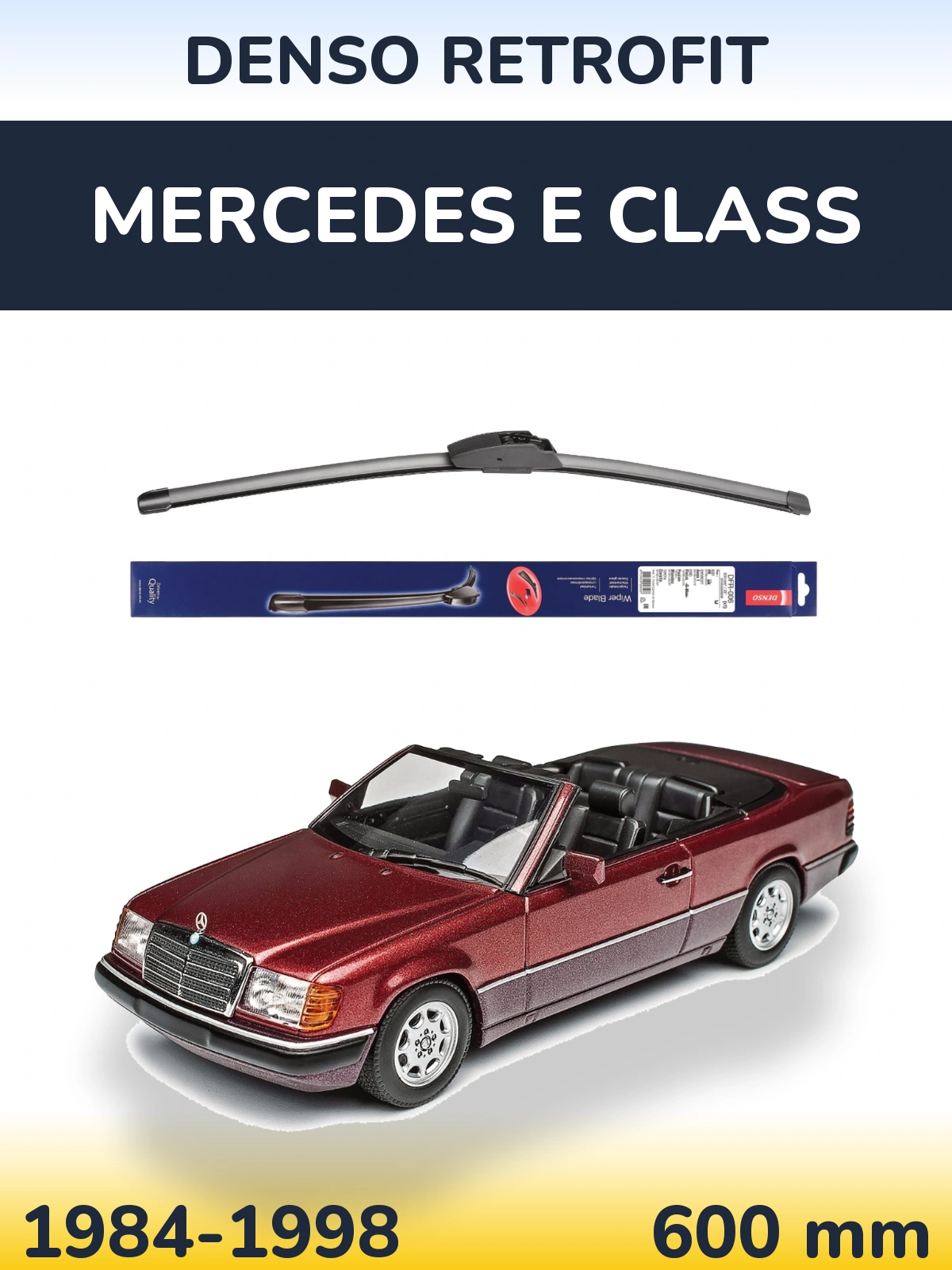 Front wiper blade Denso Retrofit 600 mm for Mercedes E Class 1984-1998