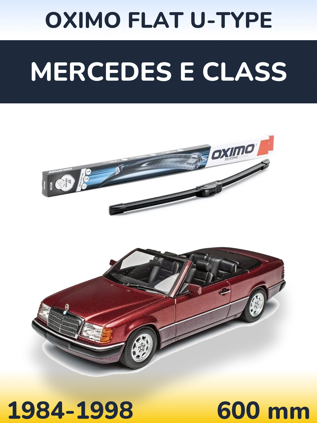 Передня щітка Oximo Flat U-type 600 мм для Mercedes E Class 1984-1998