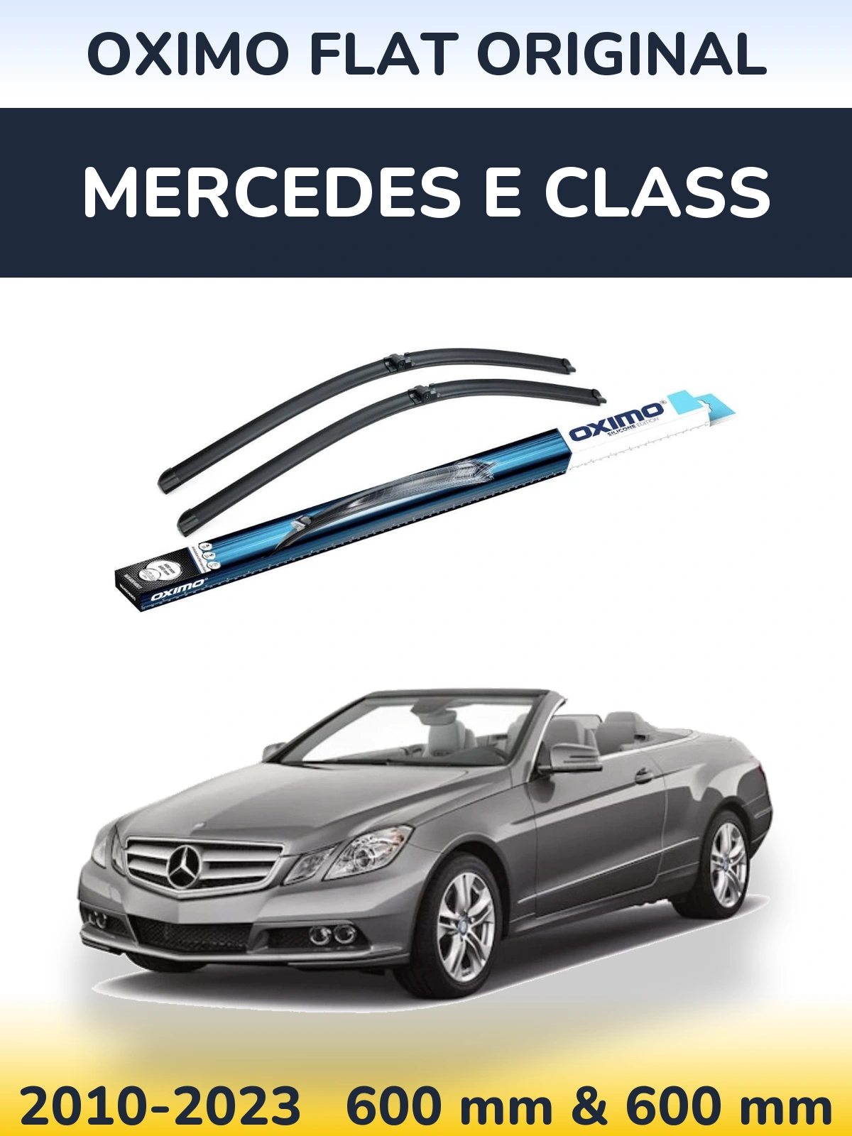 Front wiper blade set Oximo Flat Original 600 & 600 mm for Mercedes E Class 2010-2023