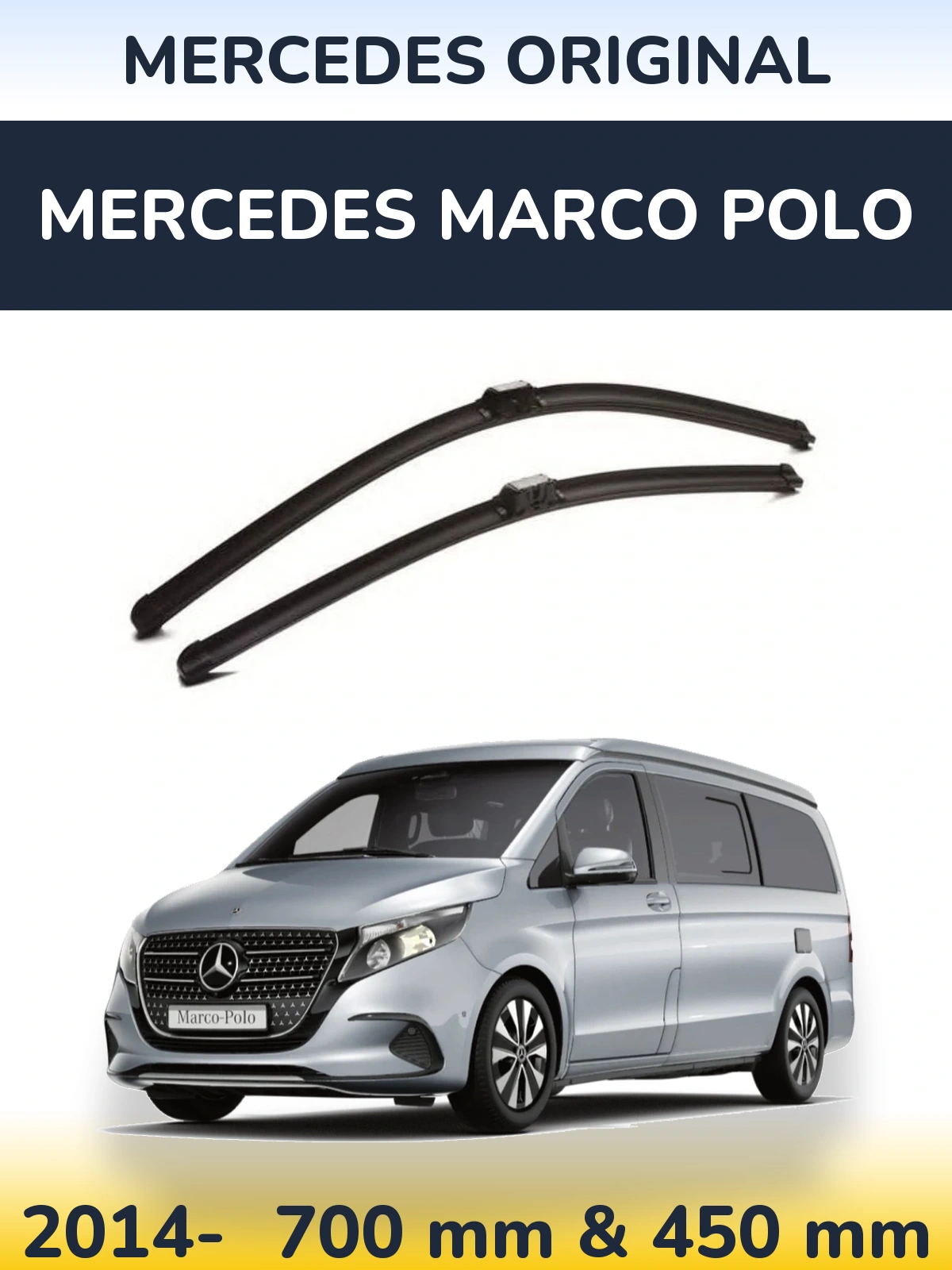 Комплект передніх щіток Mercedes OEM Mercedes Original 700 & 450 мм для Mercedes Marco Polo 2014-2026