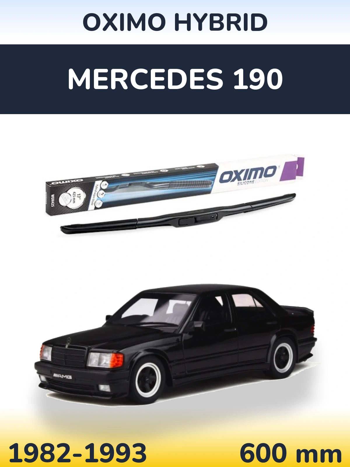 Front wiper blade Oximo Hybrid 600 mm for Mercedes 190 1982-1993