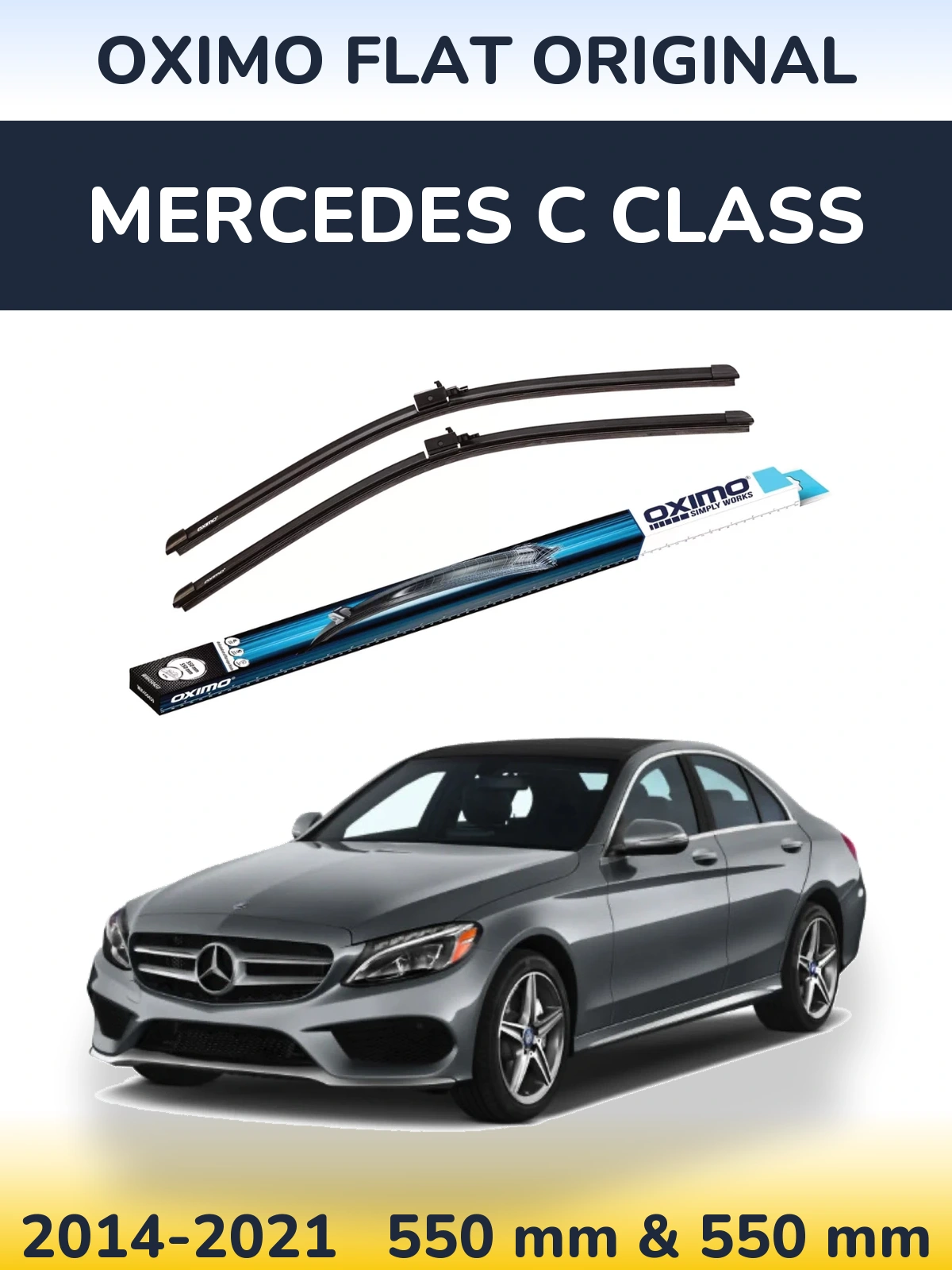 Комплект передних дворников Oximo Flat Original 550 & 550 мм для Mercedes C Class 2014-2021