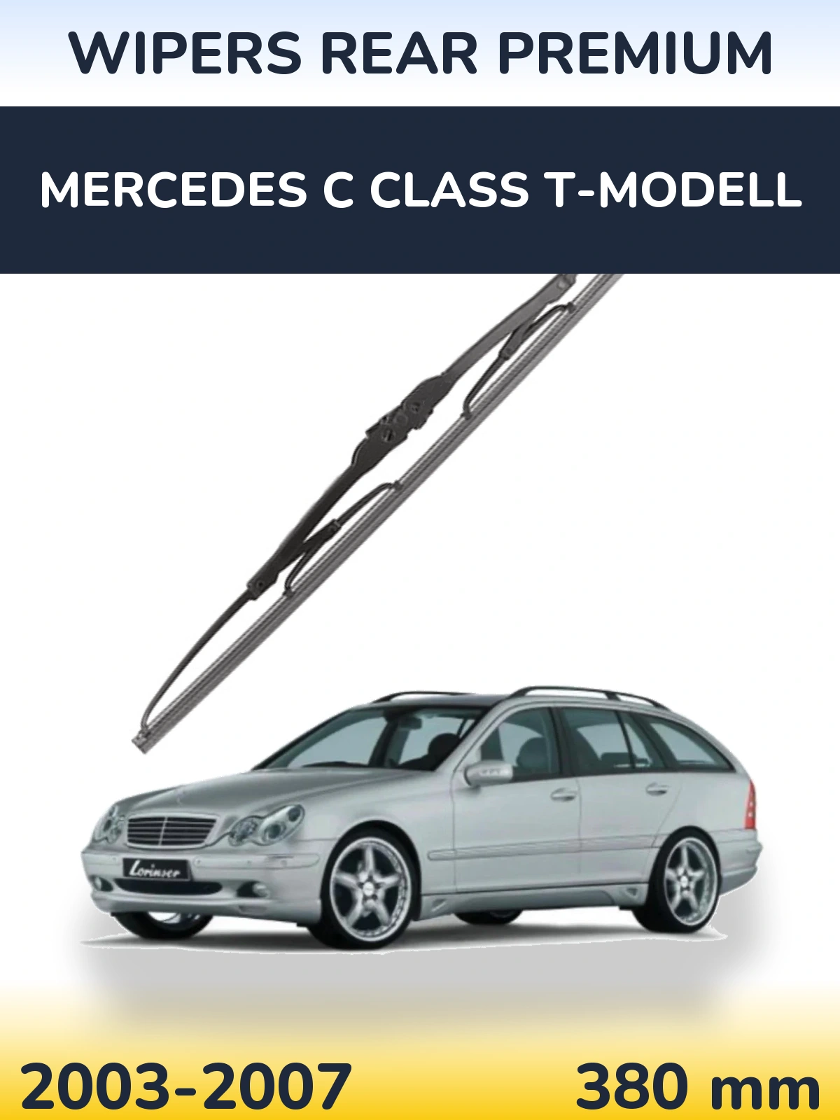 Rear wiper blade WIPERS REAR PREMIUM 380 mm for Mercedes C Class T-Modellol 2003-2007