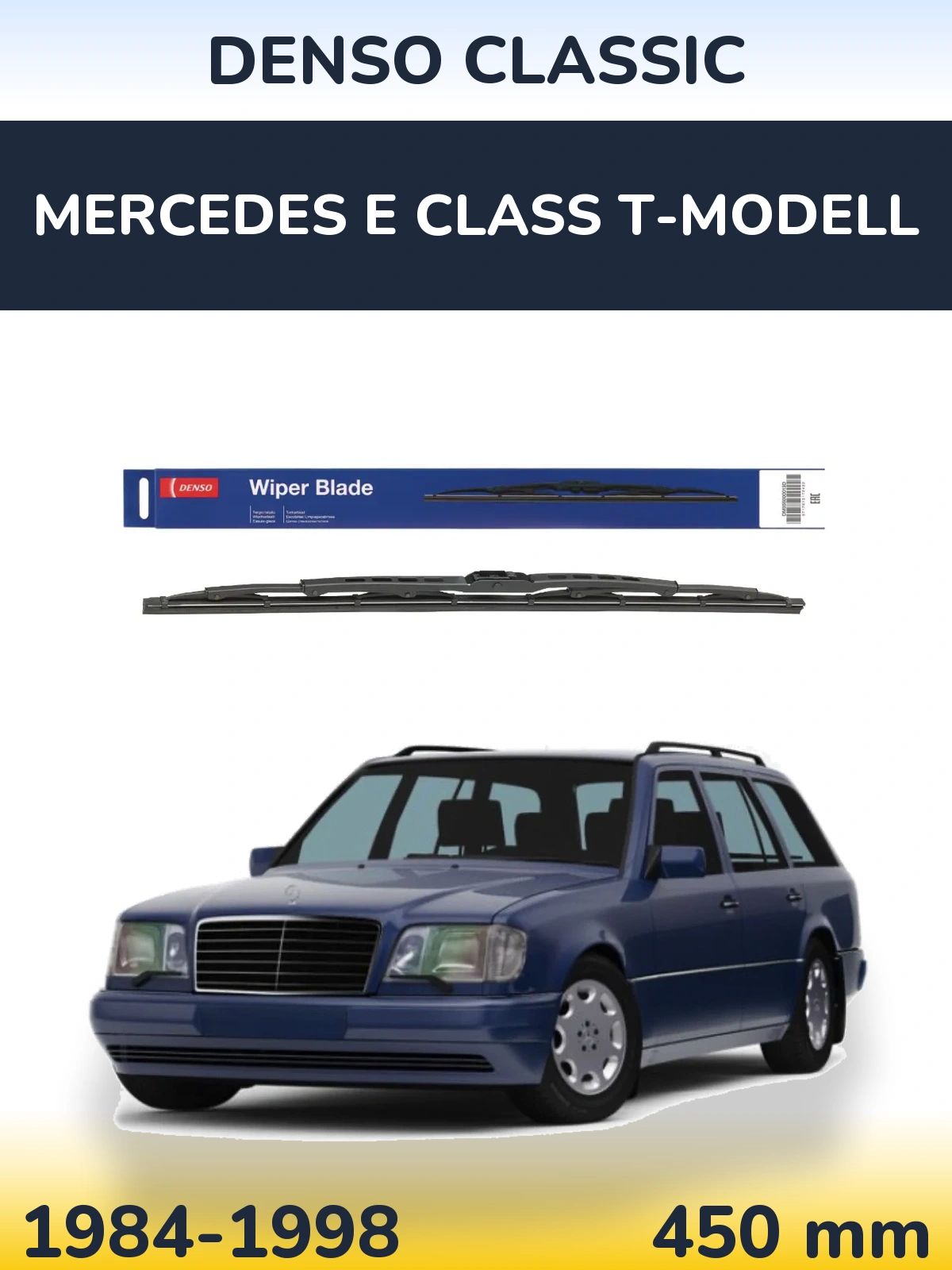Rear wiper blade Denso Classic 450 mm for Mercedes E Class T-Modellol 1984-1998