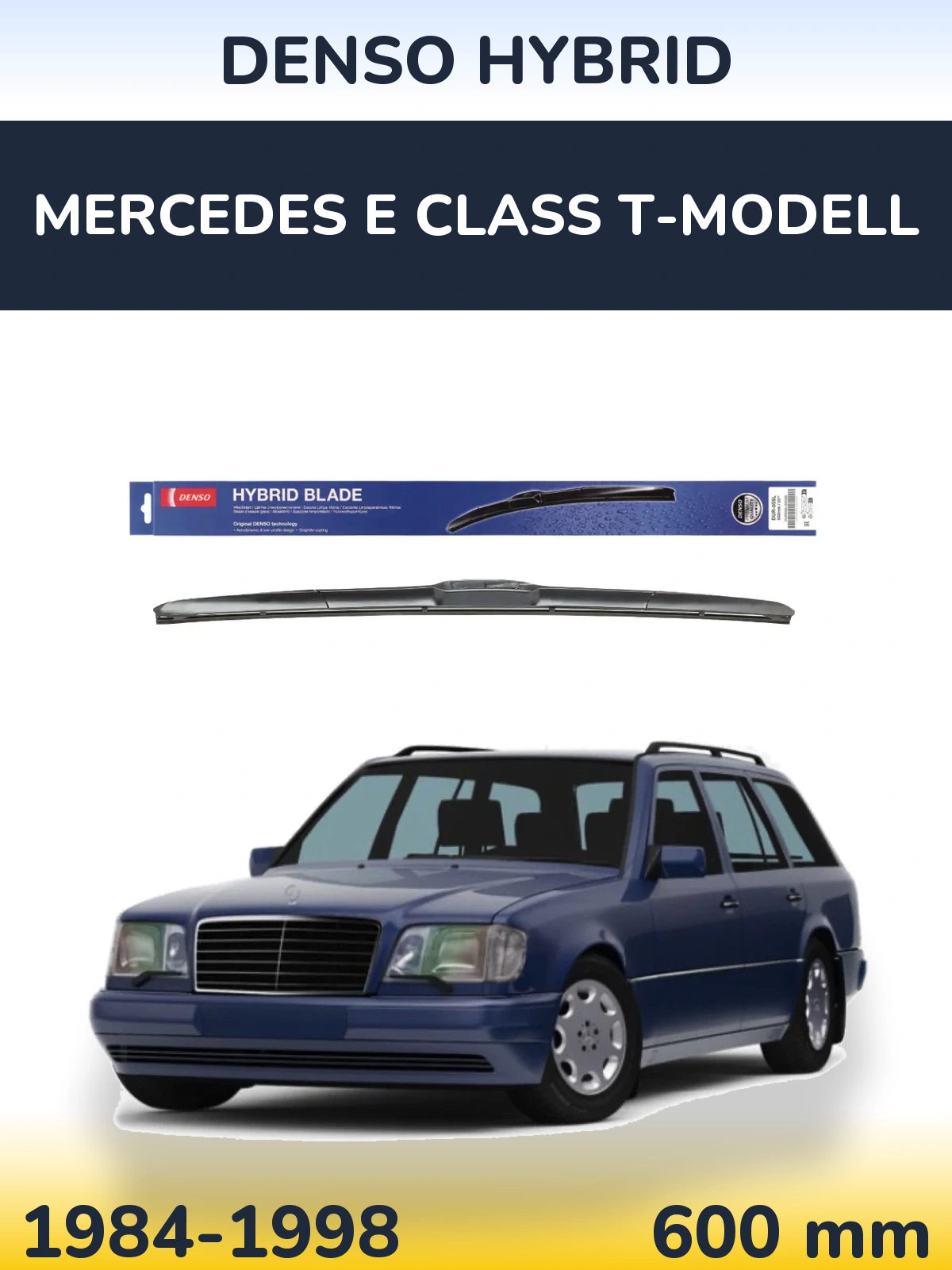 Front wiper blade Denso Hybrid 600 mm for Mercedes E Class T-Modellol 1984-1998