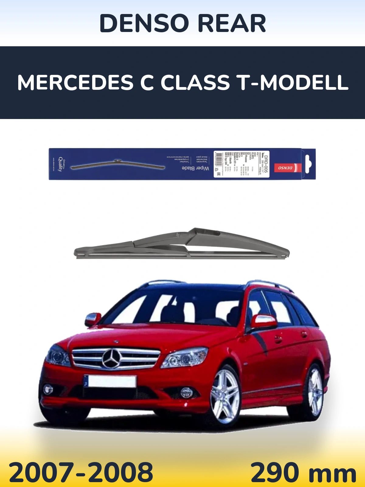 Rear wiper blade Denso Rear 290 mm for Mercedes C Class T-Modellol 2007-2008