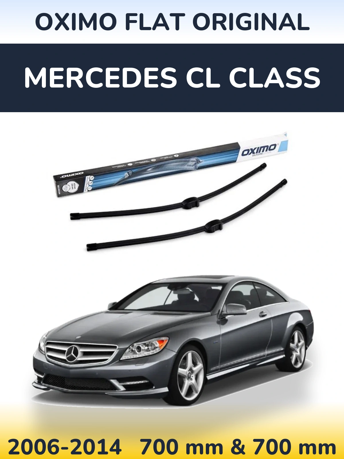 Комплект передніх щіток Oximo Flat Original 650 & 650 мм для Mercedes CL Class 2006-2014