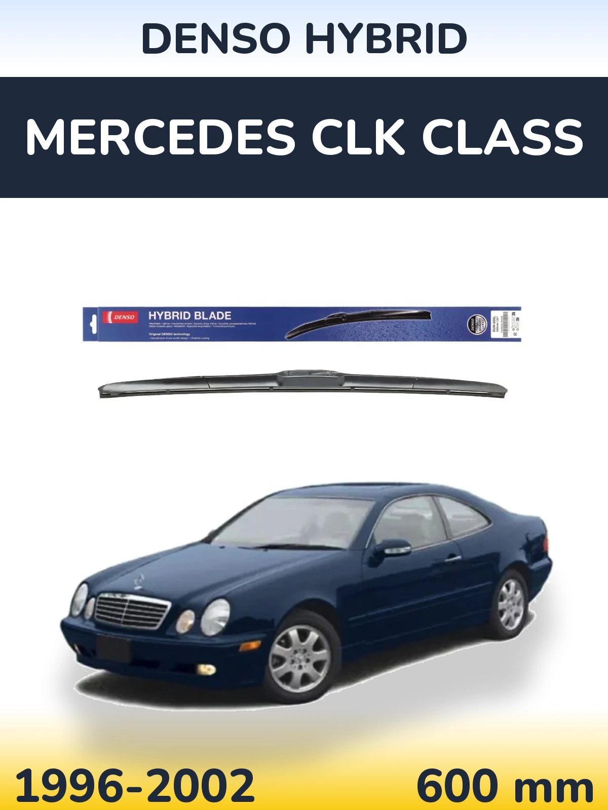 Передний дворник Denso Hybrid 600 мм для Mercedes CLK Class 1996-2002
