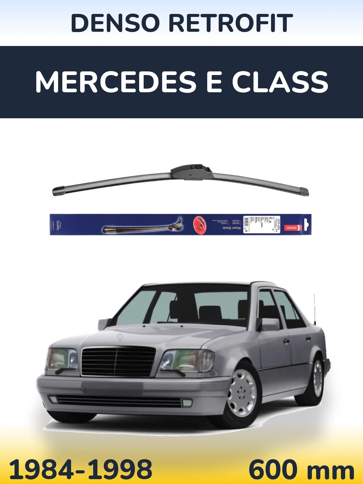 Front wiper blade Denso Retrofit 600 mm for Mercedes E Class 1984-1998