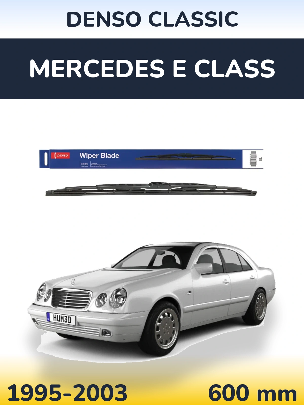 Front wiper blade Denso Classic 600 mm for Mercedes E Class 1995-2003