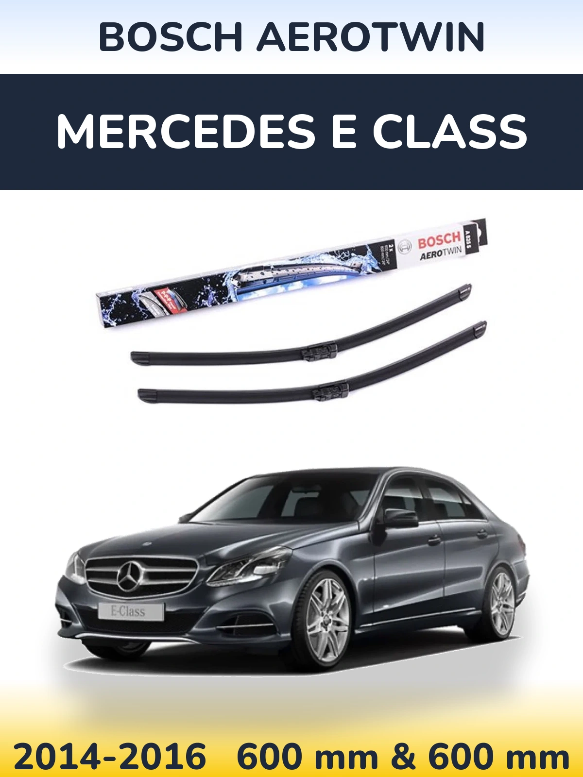 Комплект передніх щіток BOSCH AeroTwin 600 & 600 мм для Mercedes E Class 2014-2016