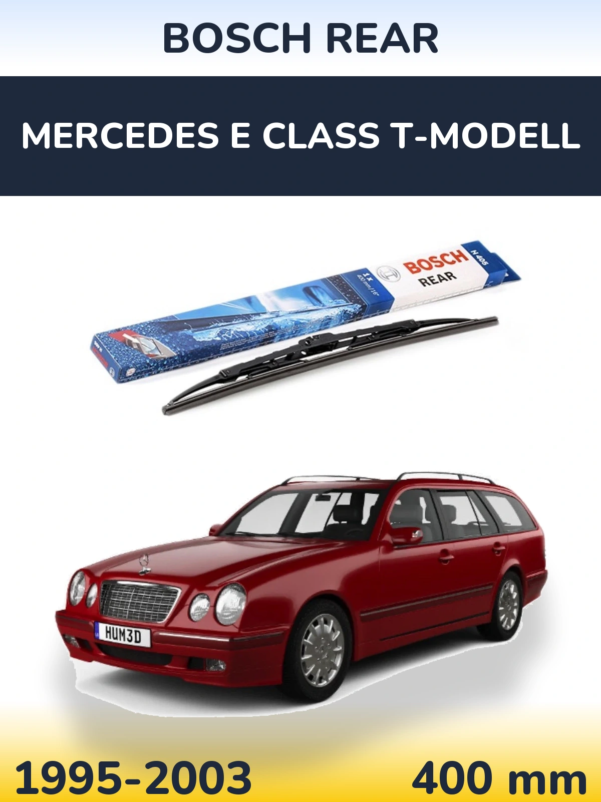 Rear wiper blade BOSCH Rear 380 mm for Mercedes E Class T-Modellol 1995-2003