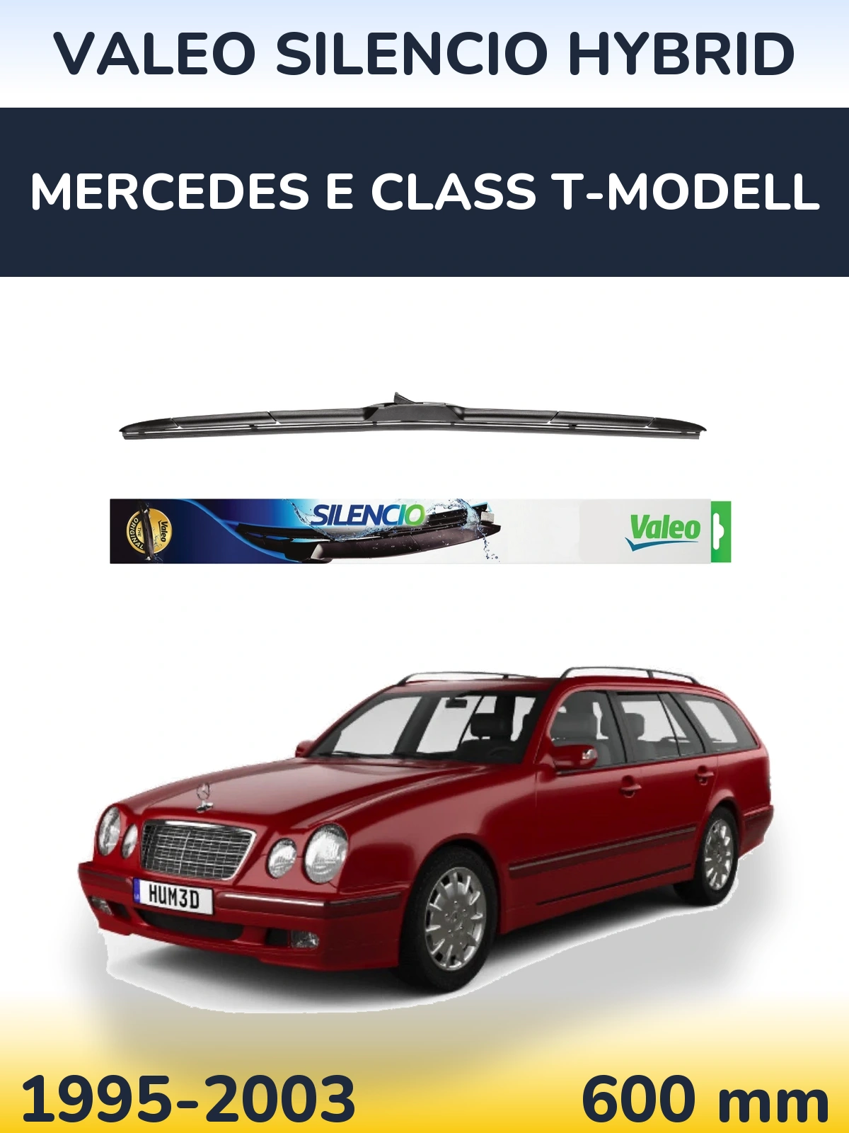 Front wiper blade Valeo Silencio Hybrid 600 mm for Mercedes E Class T-Modellol 1995-2003