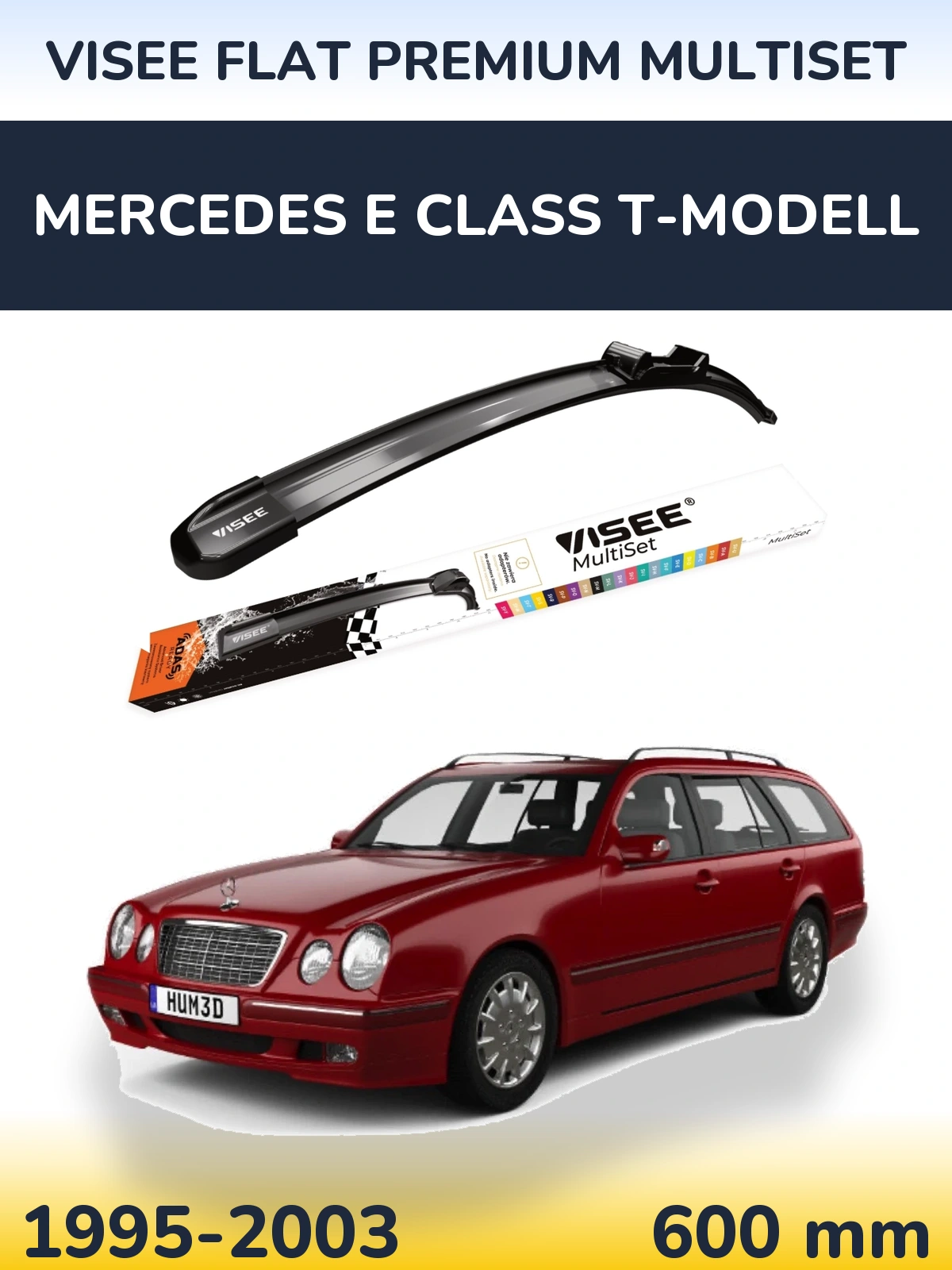 Front wiper blade VISEE FLAT PREMIUM MultiSet 600 mm for Mercedes E Class T-Modellol 1995-2003