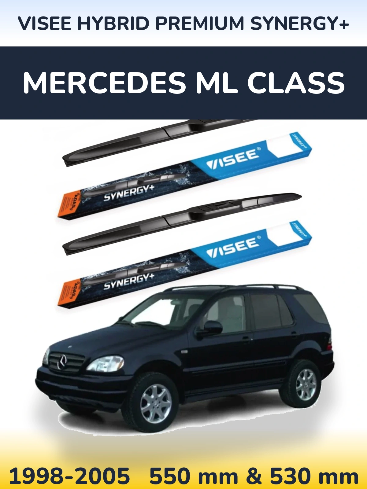 Комплект передних дворников VISEE HYBRID PREMIUM SYNERGY+ 550 & 530 мм для Mercedes ML Class 1998-2005