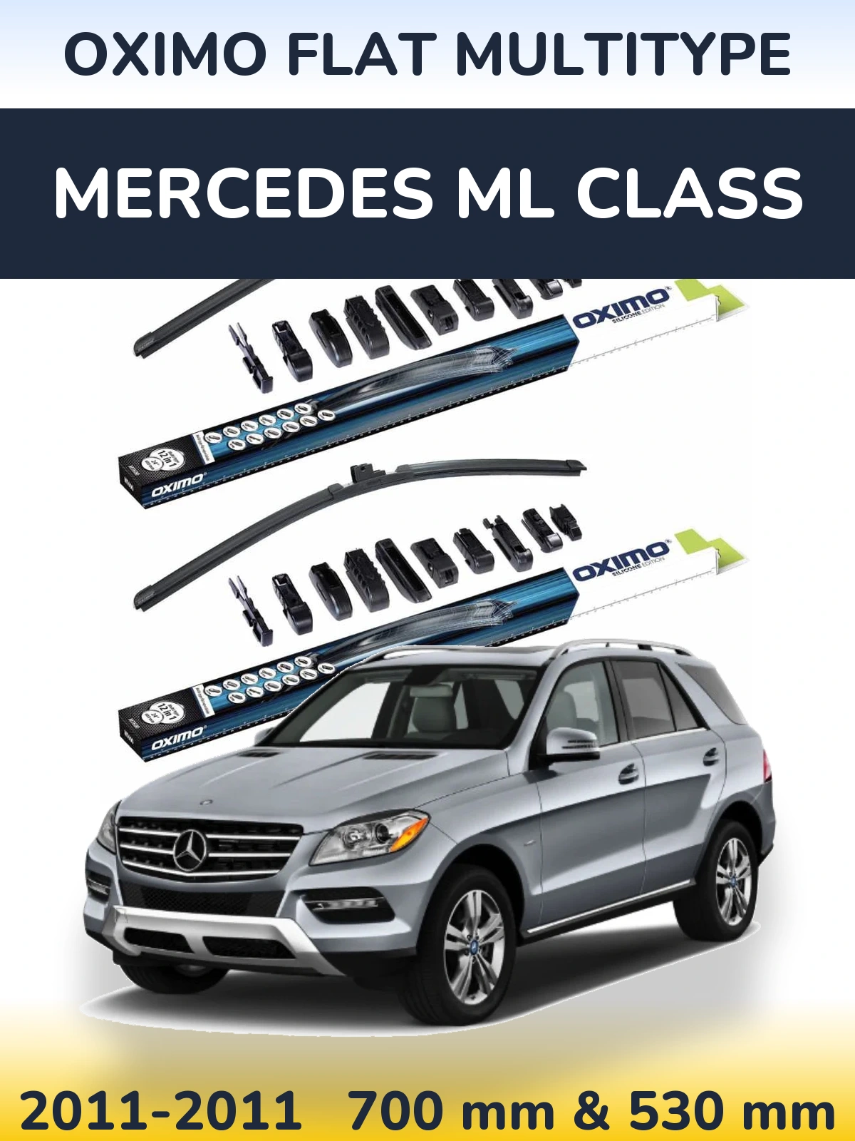 Комплект передних дворников Oximo Flat MultiТипe 700 & 530 мм для Mercedes ML Class 2011-2011