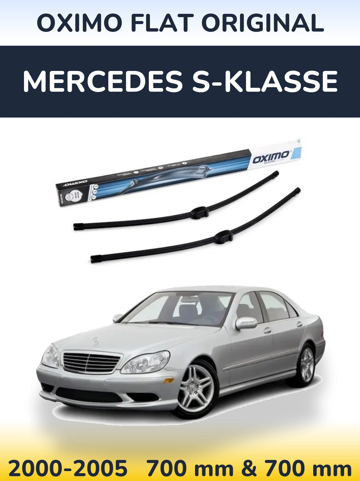 Комплект передніх щіток Oximo Flat Original 650 & 650 мм для Mercedes S-Klasse 2000-2005